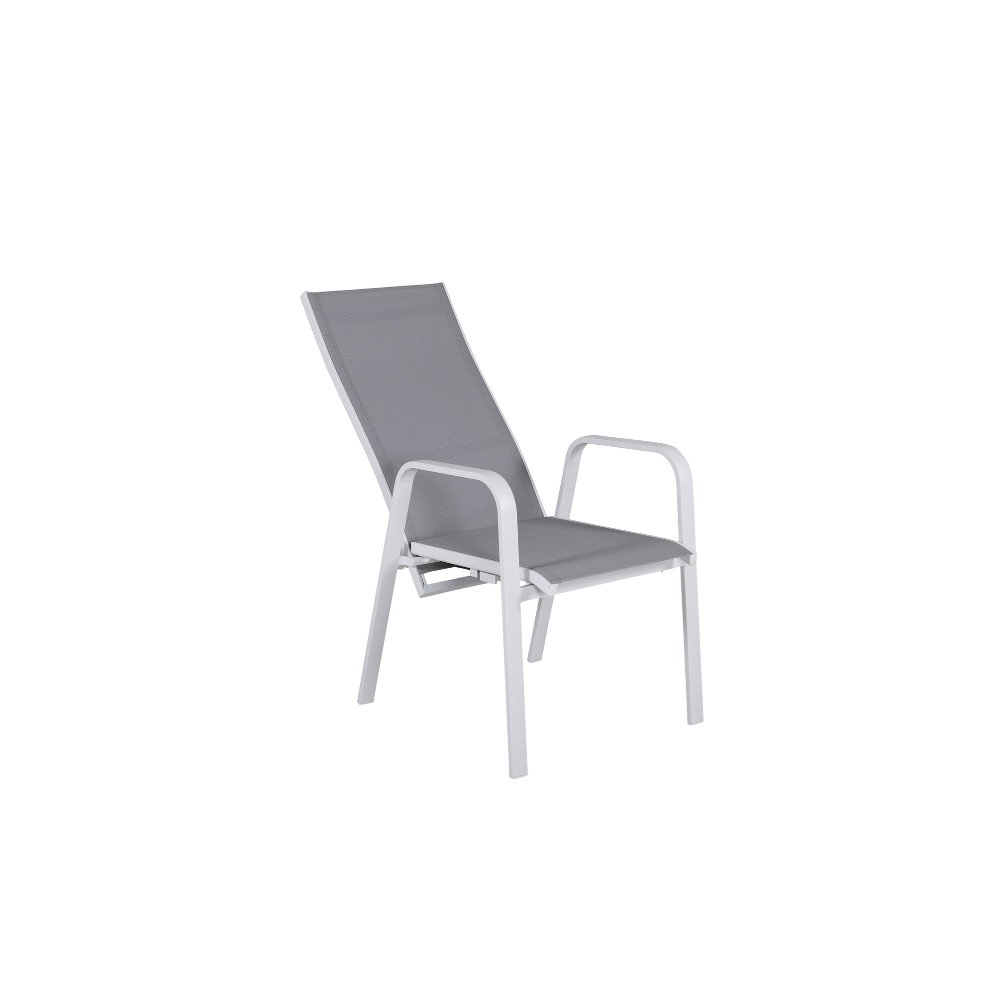 Copacabana Fällbar Karmstol (stapelbar) - Vit Aluminium / Gr Vit/Grå