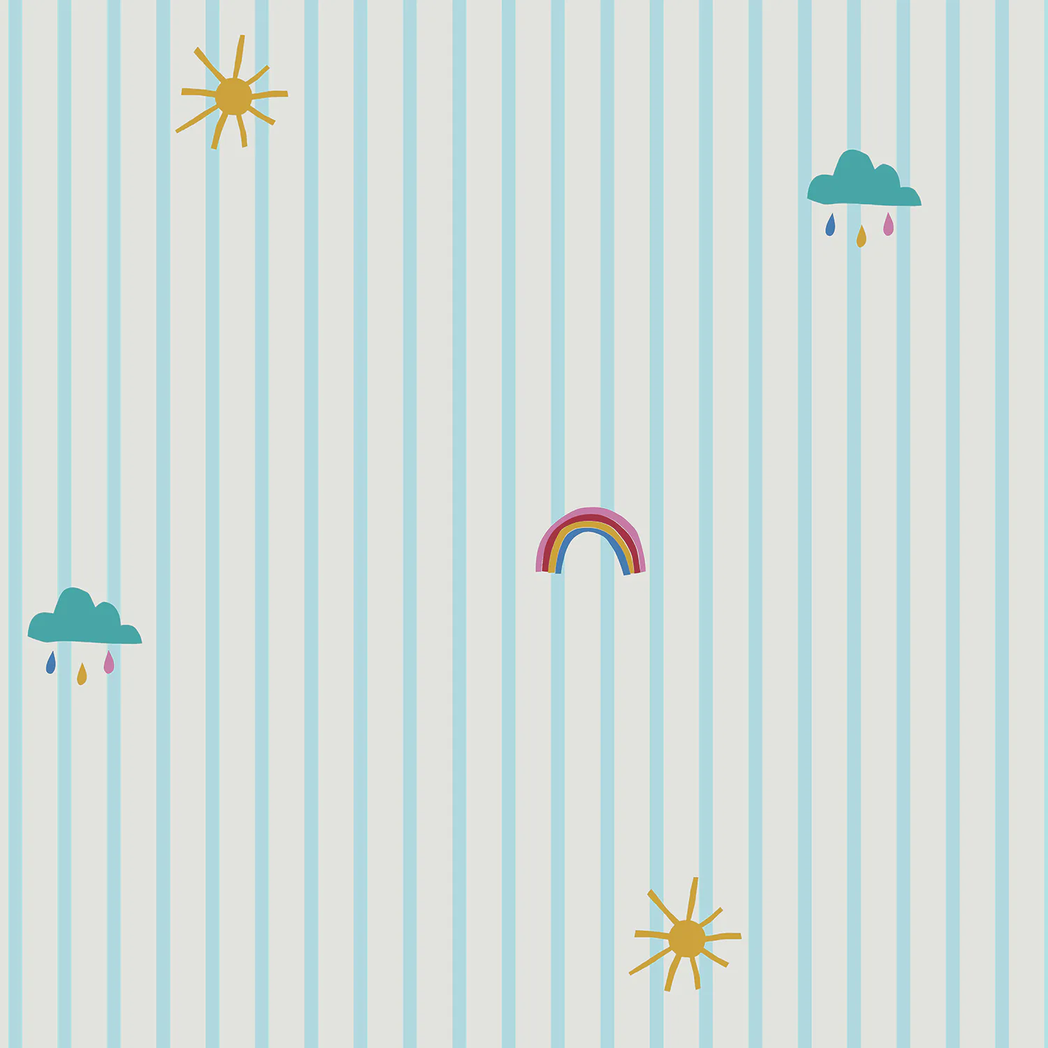 Tapet Joules Whatever The Weather Icons Haze Blue