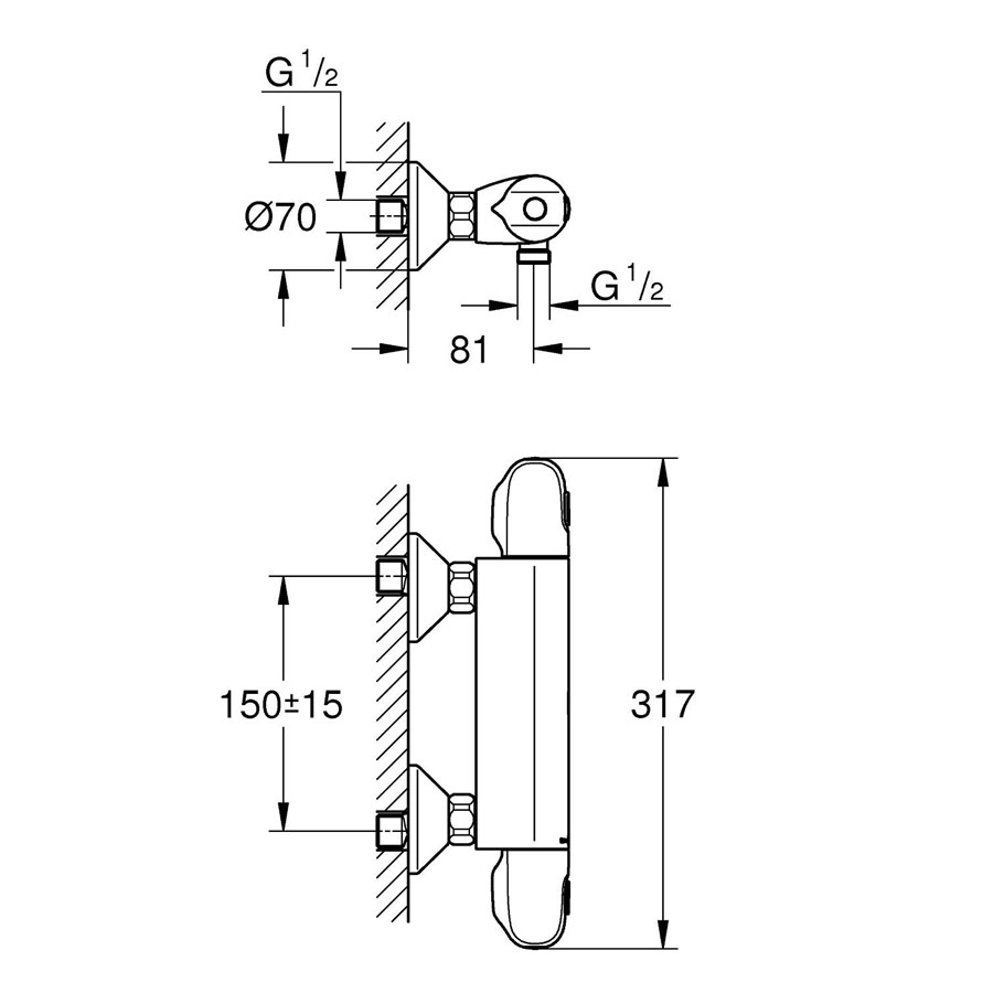 Duschblandare Grohe Grohtherm 1000 New 34143 150 cc