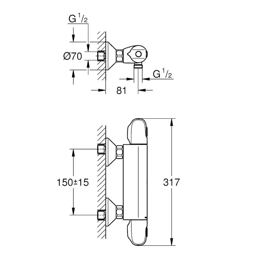 Duschblandare Grohe Grohtherm 1000 New 34143 150 cc