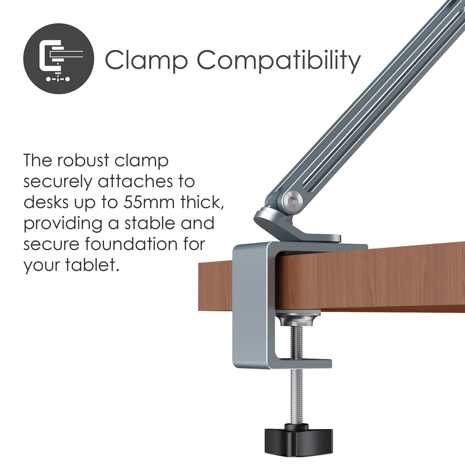 Flex Desire2 Arm Tablet-fäste för 12,9" Silver