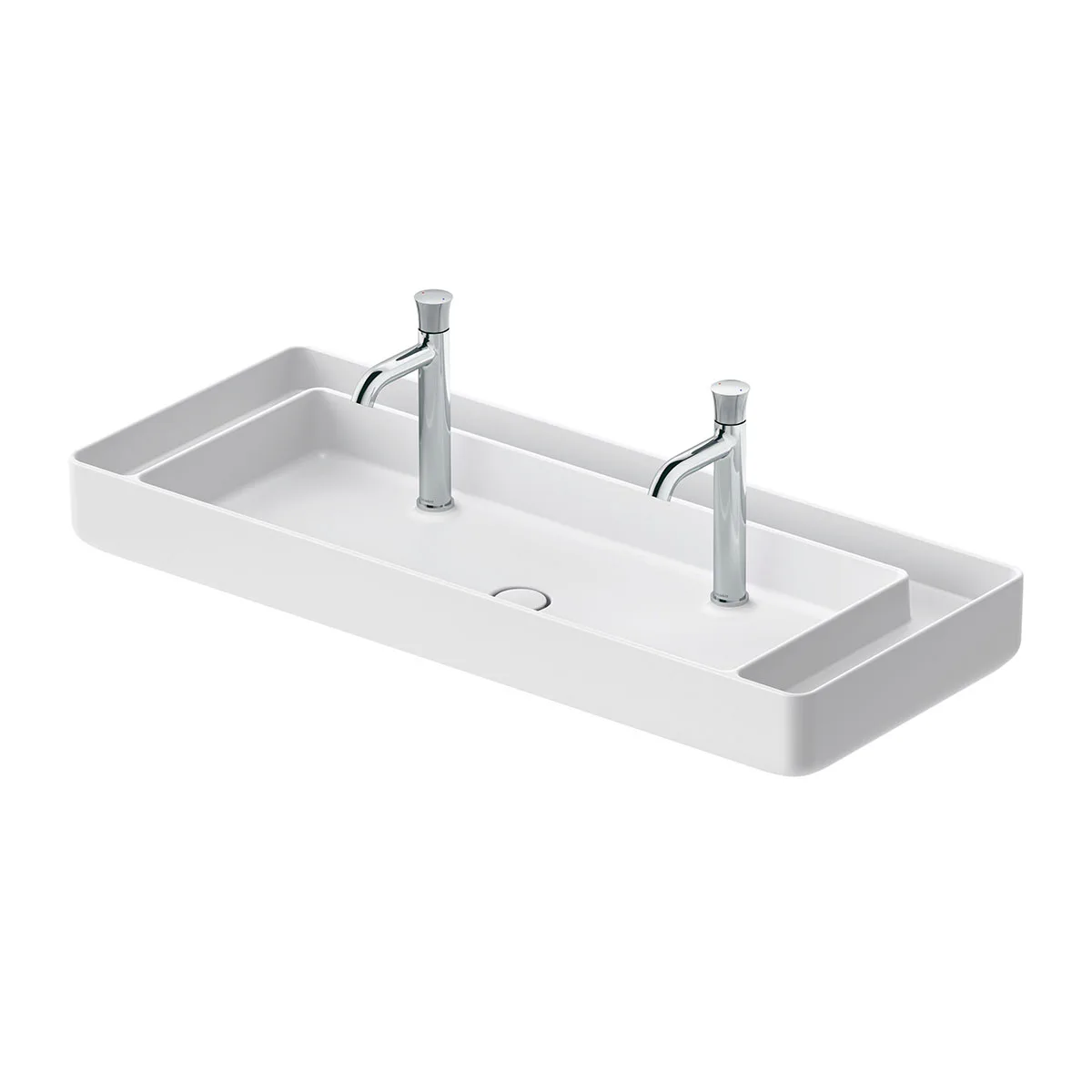 Tvättställ för placering på bänkskiva Vit Satin matt 1140 mm 1140x460 mm
