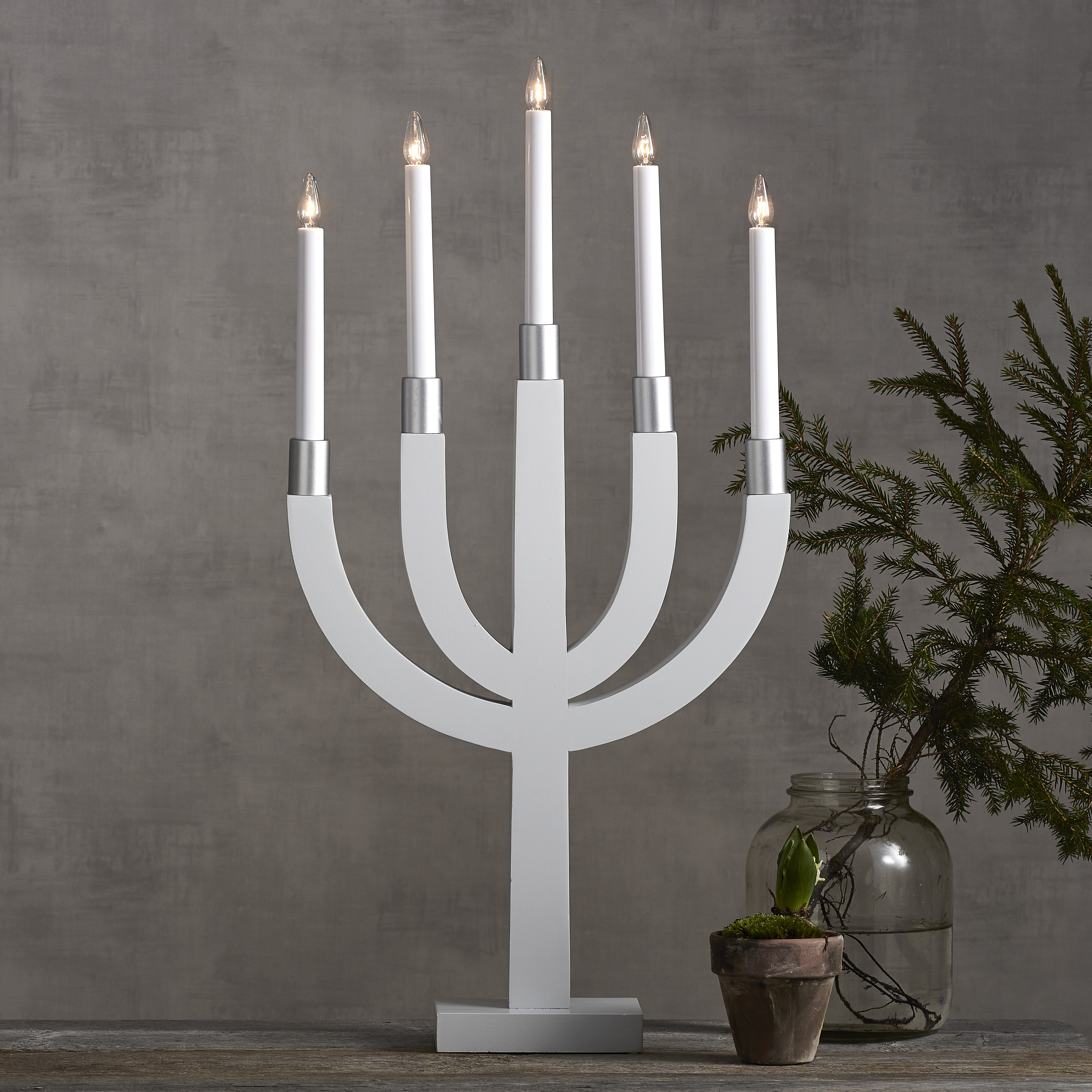 Ljusstake Star Trading Elias 5-armad Adventsljusstake