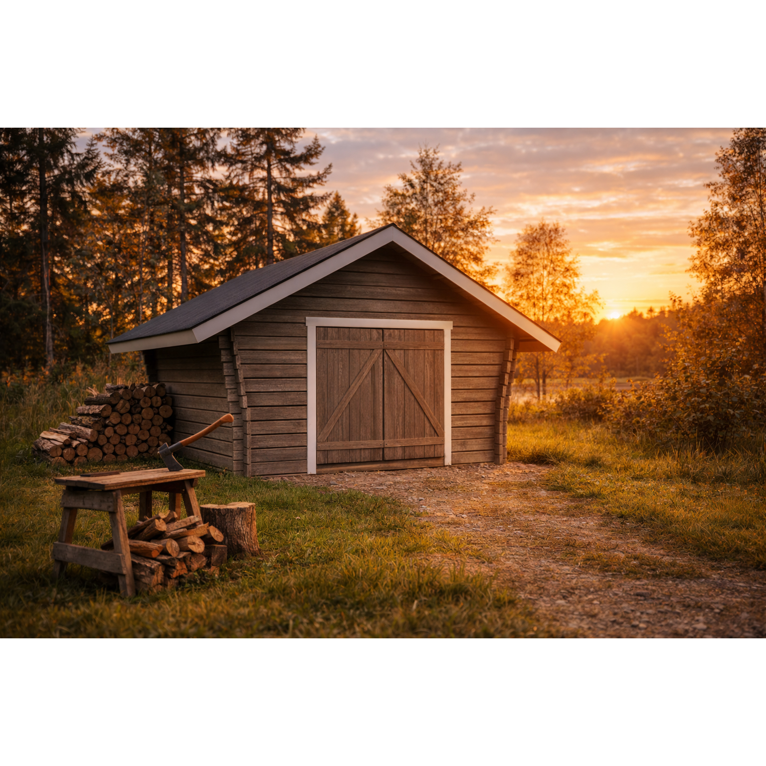 Timmerlada LP Garden Kymppi med spaltvägg 10 m²