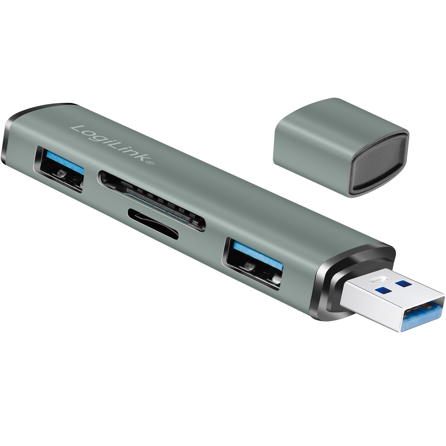 USB-hub LogiLink USB 3.2 Gen2 Minneskortsläsare/USB-A