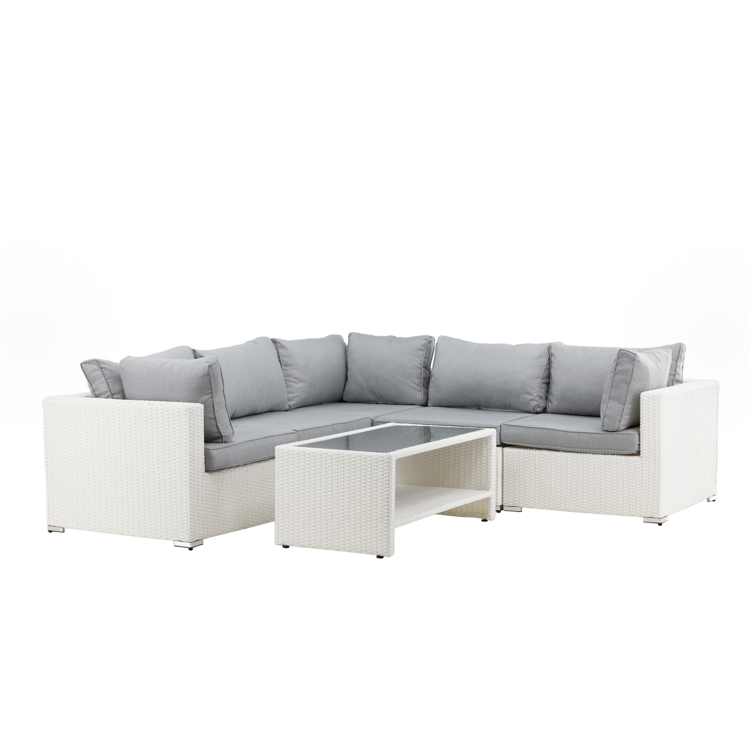 Amazon Modulsoffa 3+2+1 - Vit / grå dyna Vit