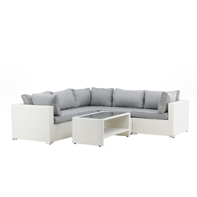 Amazon Modulsoffa 3+2+1 - Vit / grå dyna Vit