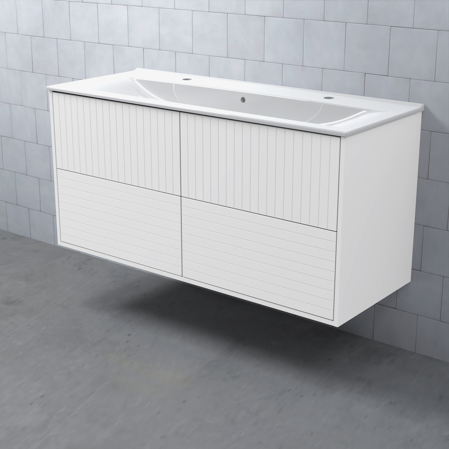 MEJDA Kommod Hög 120-45 Linje Vit Linje Vit