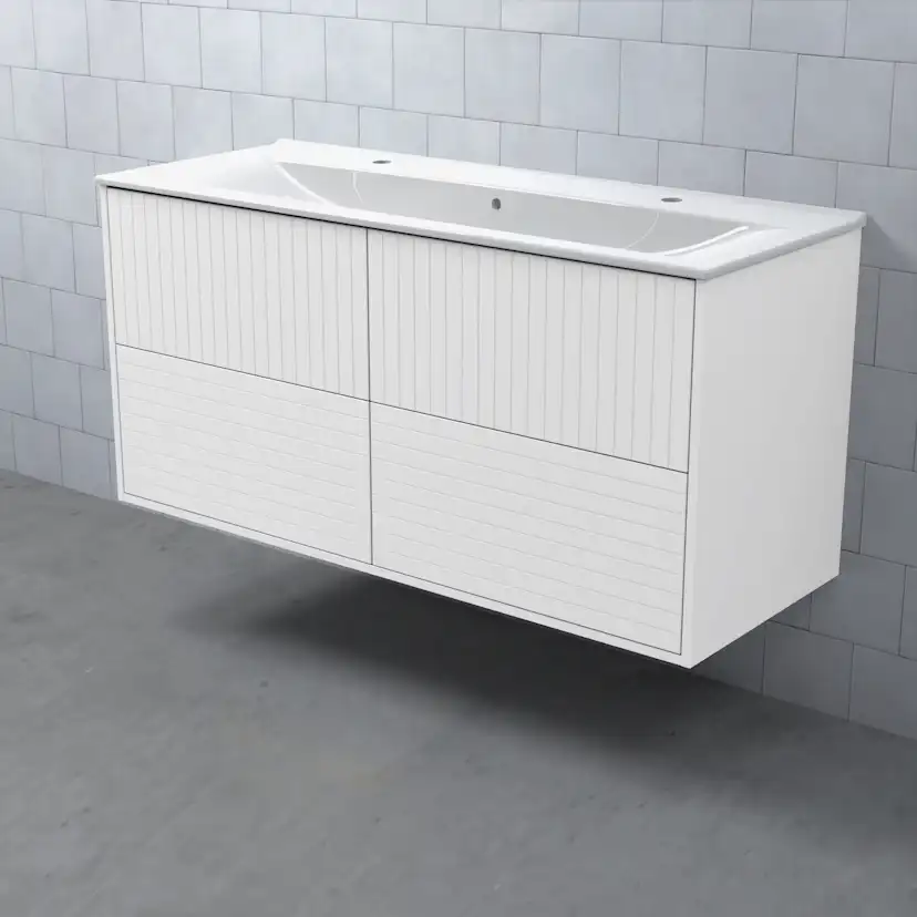 MEJDA Kommod Hög 120-45 Linje Vit Linje Vit