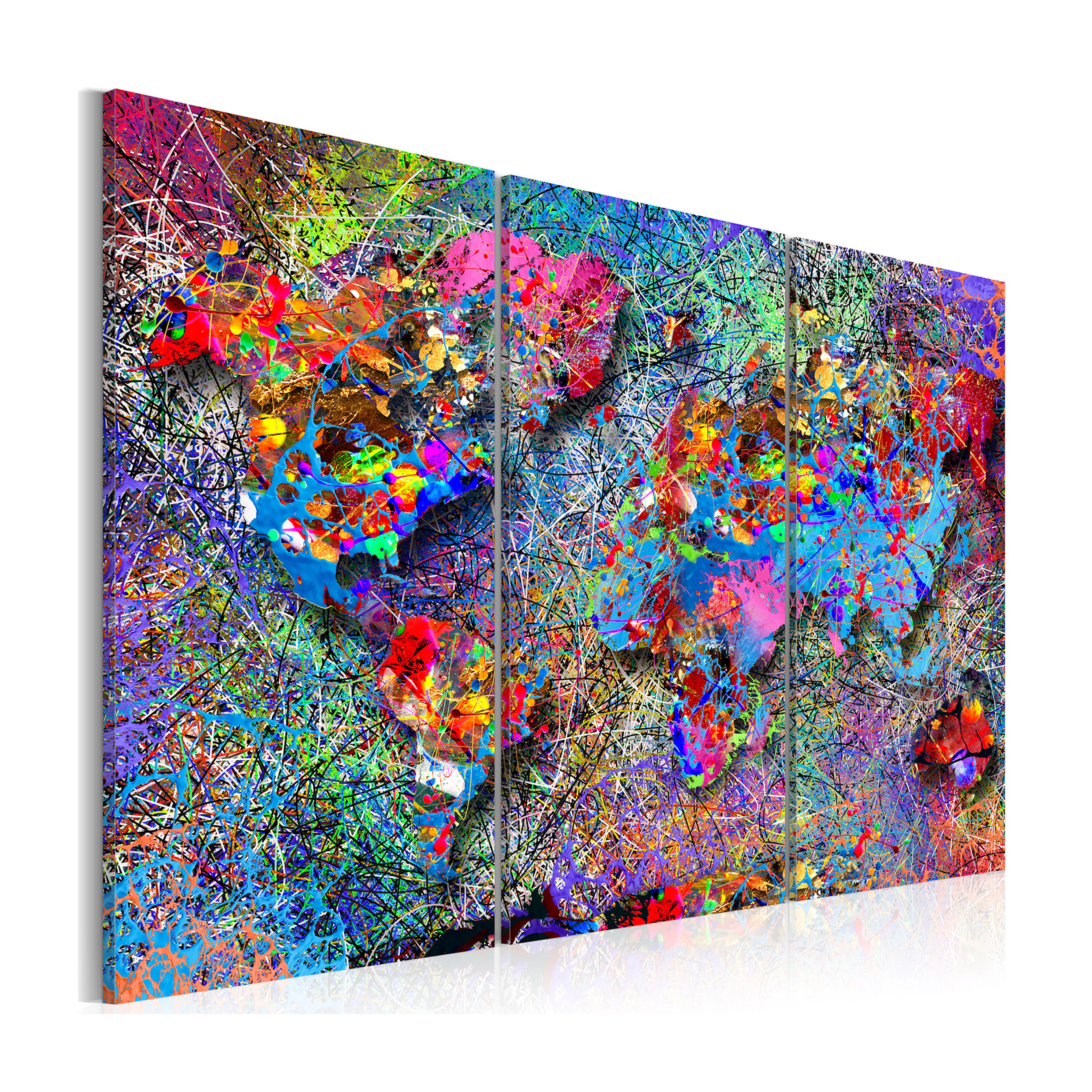 Tavla Arkiio World Map Colourful Whirl