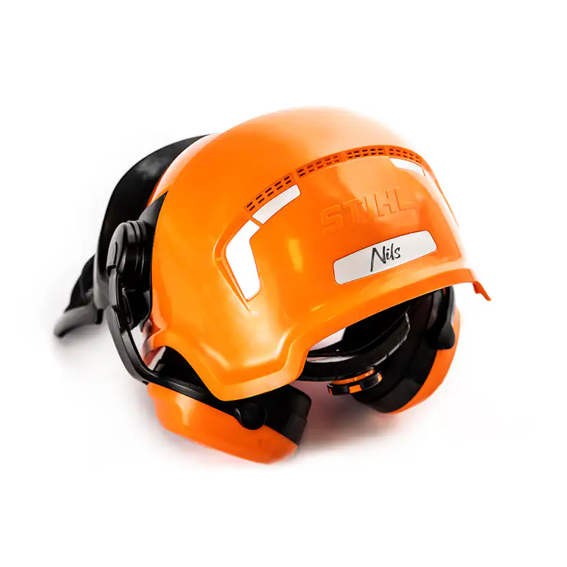 Leksakshjälm Stihl Orange Proffshjälm med Fällbara Hörselskydd för Barn
