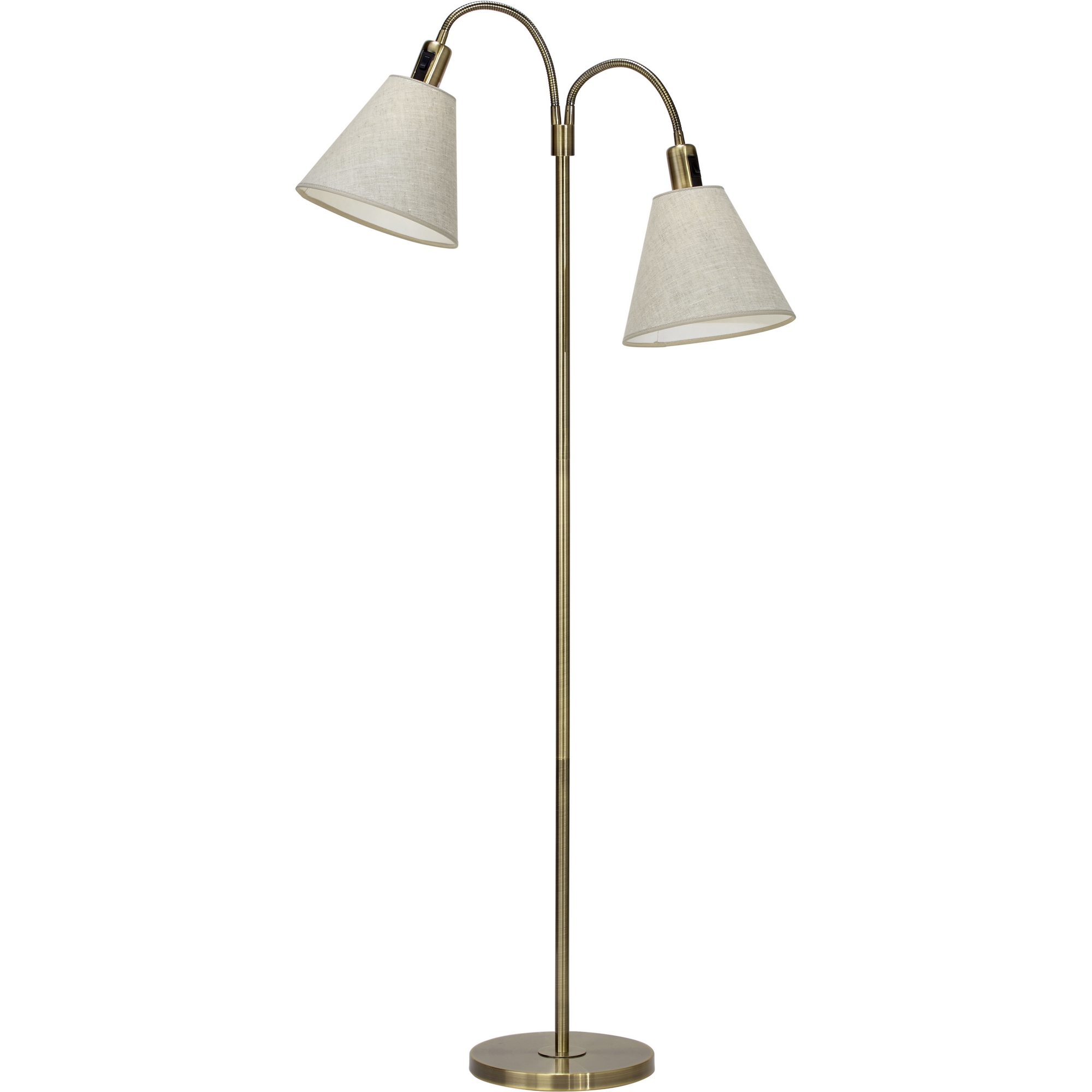 Golvlampa PR Home Cia med Toppringsskärmar Dubbel