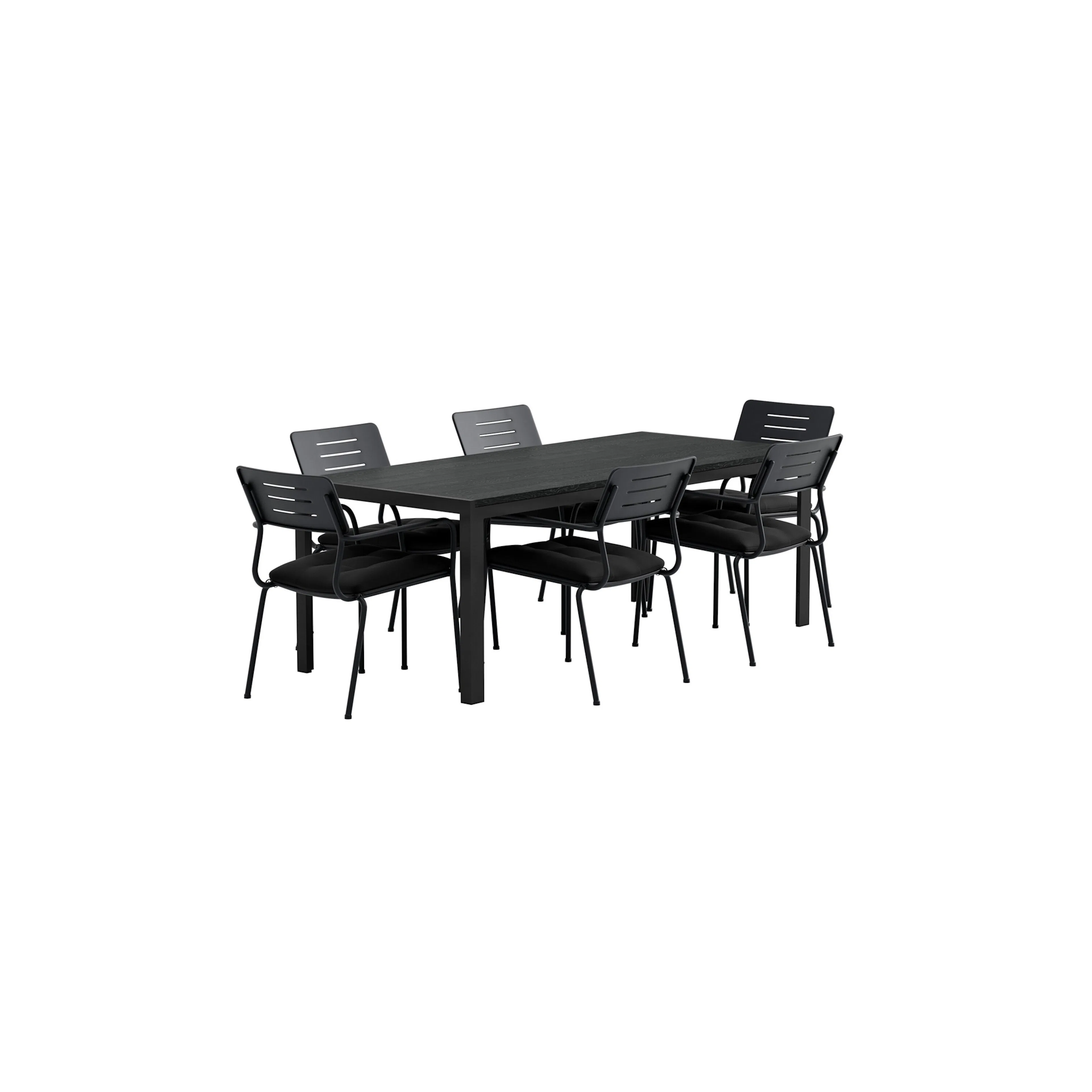 Mirko Table - Black with 6 Nicke Chair - Black Färg: Svart