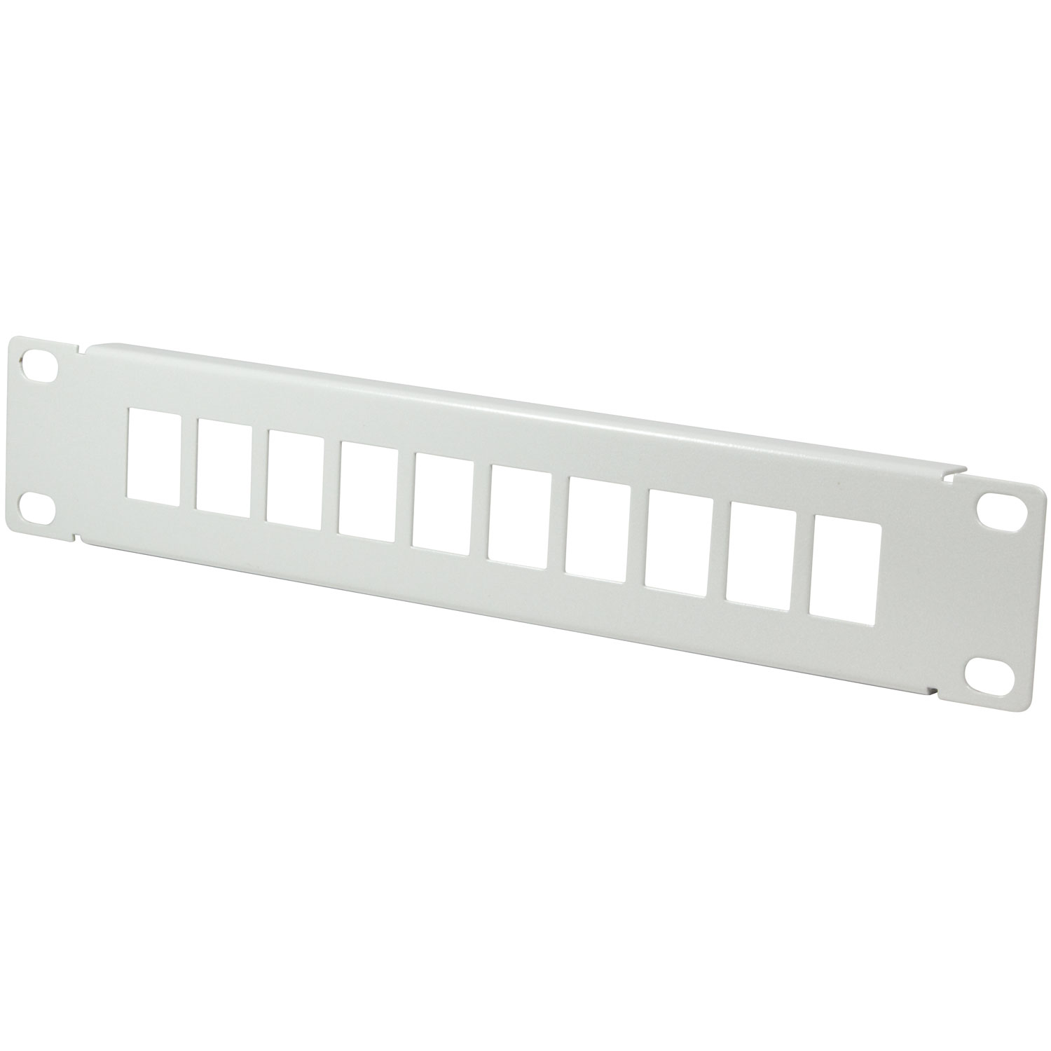Patchpanel för 10st Keystone-uttag för 10" rack U1 Grå Färg: Grå