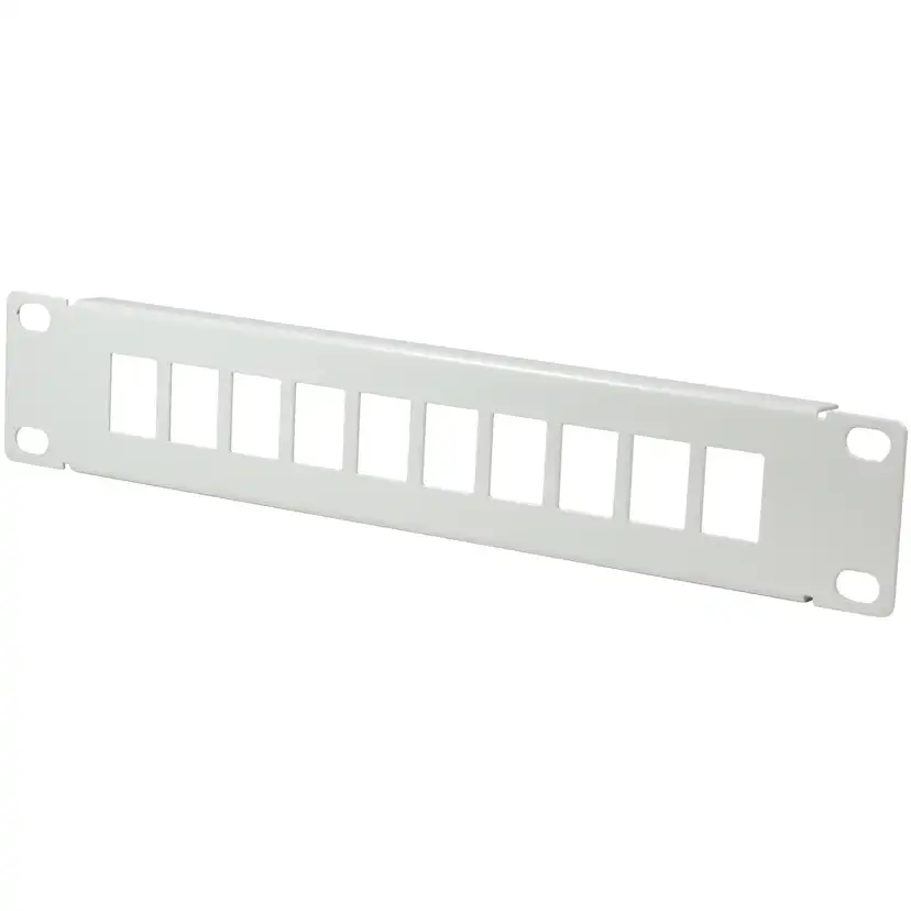 Patchpanel för 10st Keystone-uttag för 10" rack U1 Grå Färg: Grå