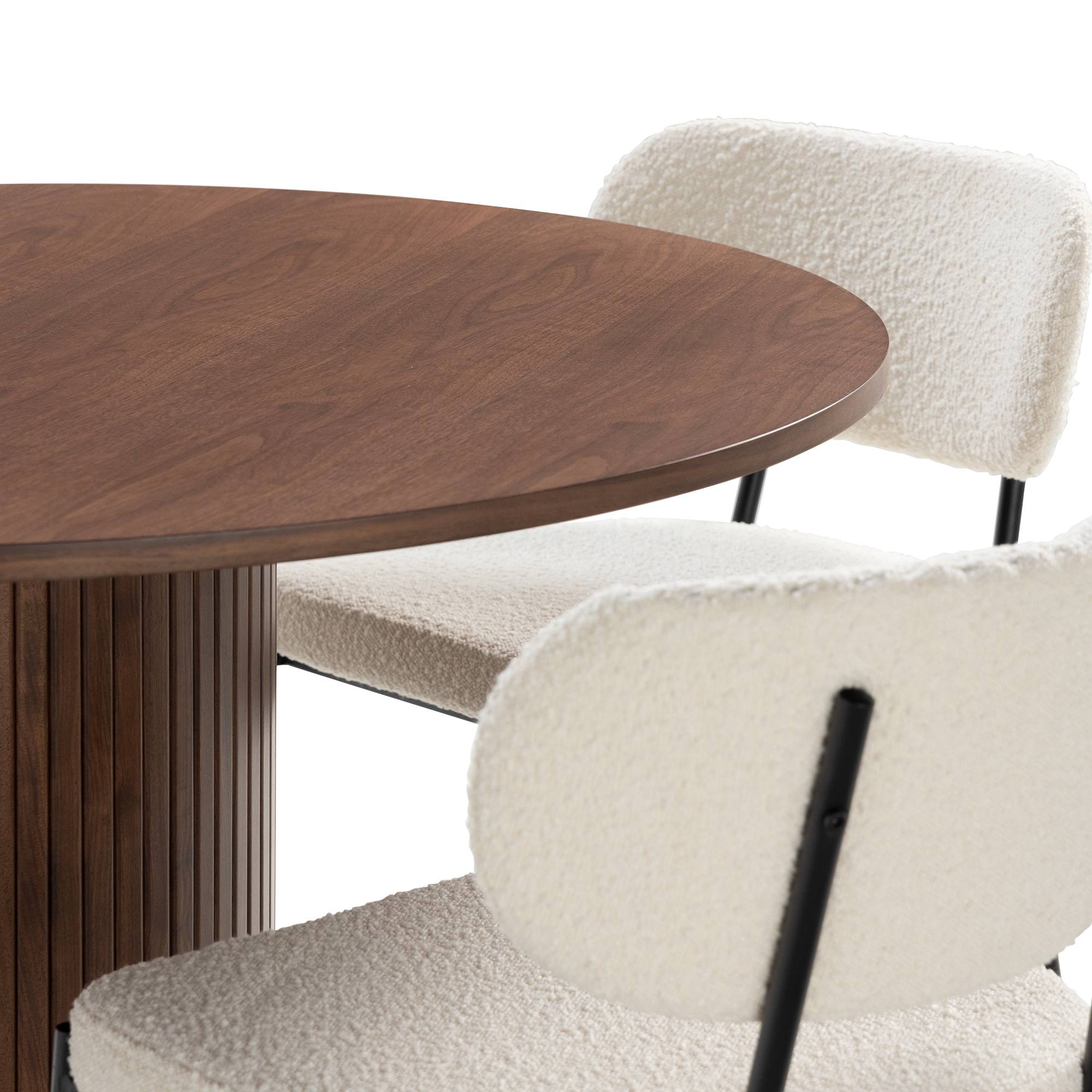 Matgrupp Basic Home Noira Runt Matbord 120 cm med 4 Gemmiano Matstol