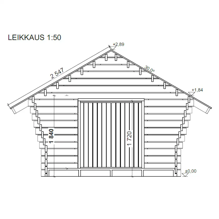 Timmerlada LP Garden Kymppi med spaltvägg 10 m²