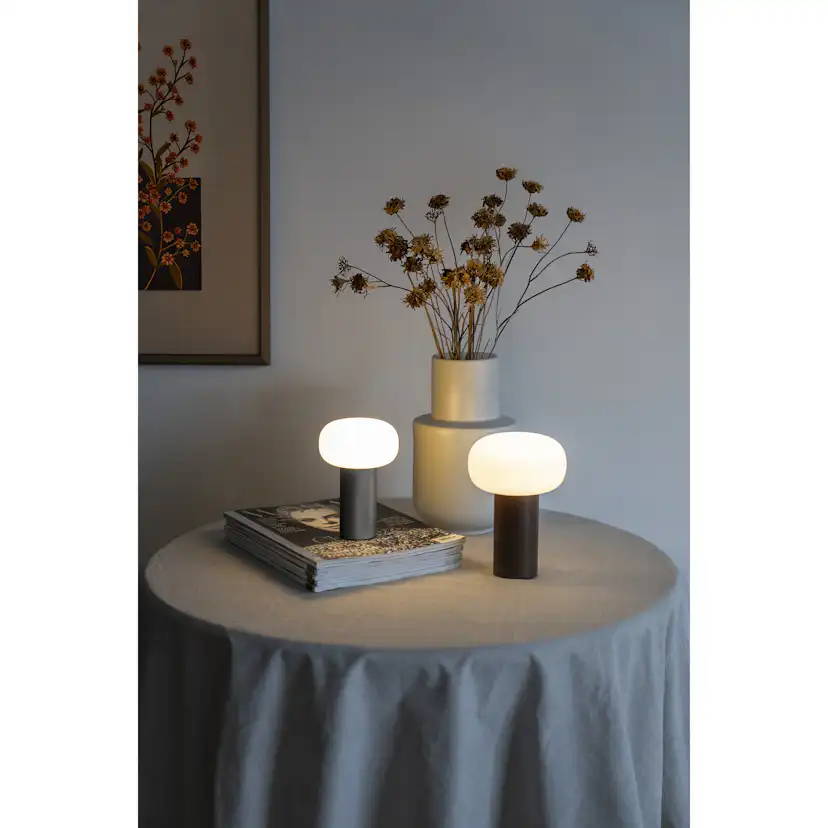 Portabel Lampa Gnosjö Konstsmide Antibes Mini Bordslampa USBxMatt Silver