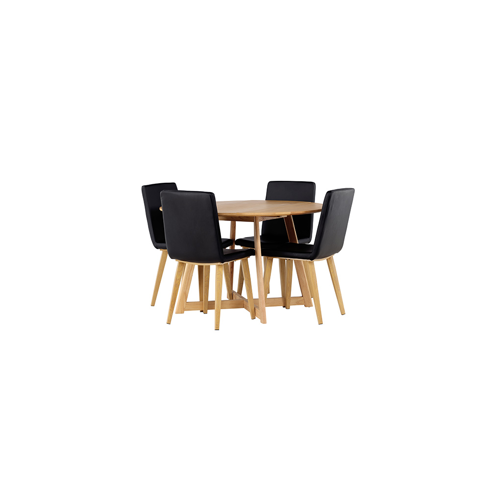 Matgrupp Venture Home Yakidon Ø120 cm med 4 st Today stolar