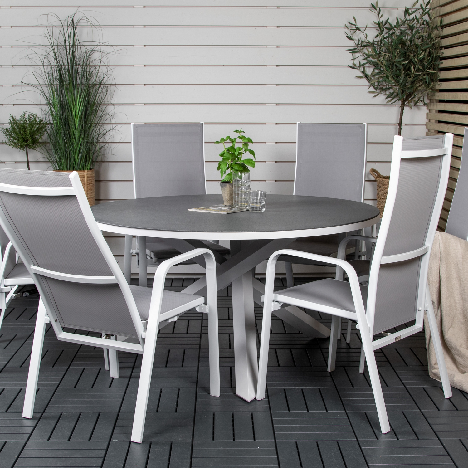 Matgrupp Utomhus Venture Home Copacabana med 6 Copacabana Recliner Trädgårdsstolar