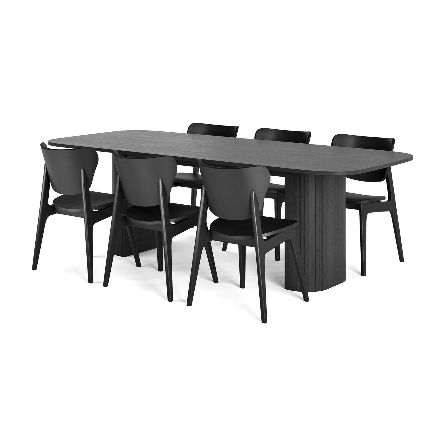 Matgrupp Bark Kopparbo Rektangulärt Matbord 240 cm med 6 Matstol Jerup