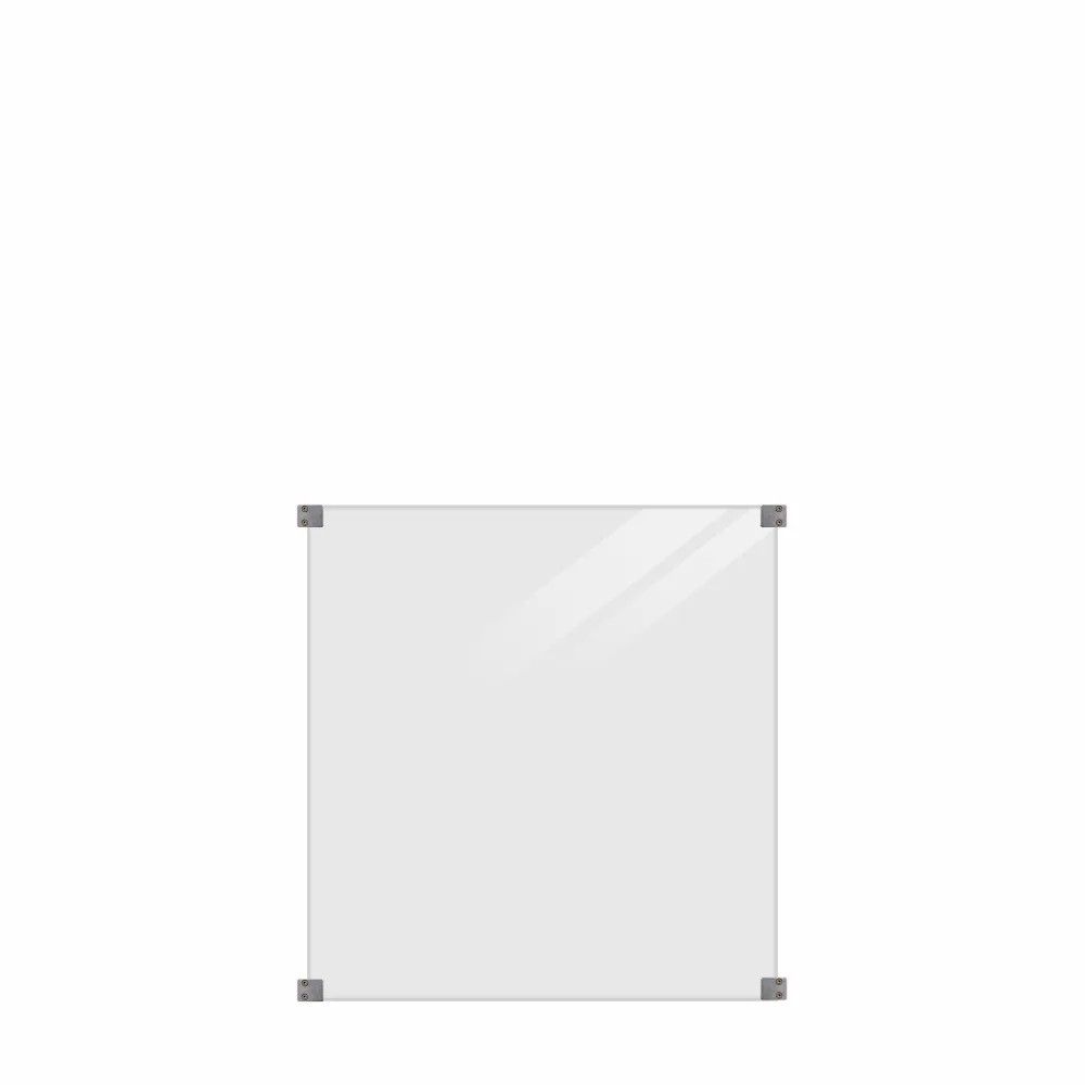 Glasstaket PLUS Rökigt Gråsvart med Galvade Beslag 90x91 cm Laminerat glas
