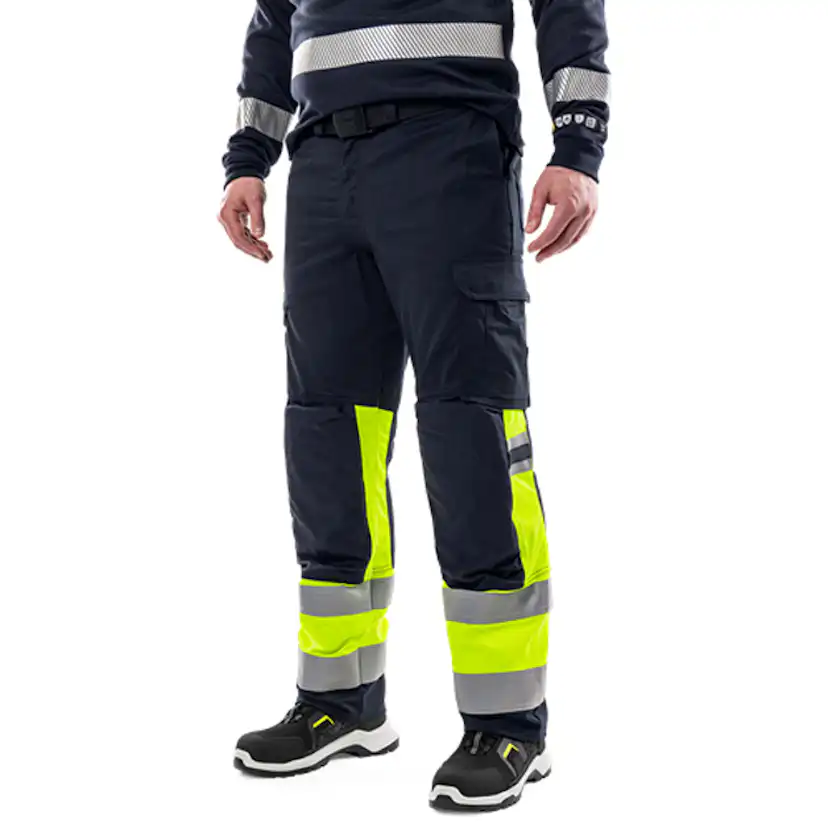 Flamestat byxa stretch 2162 ATHF, kl 1 Storlek: D84, Gul/Marinblå