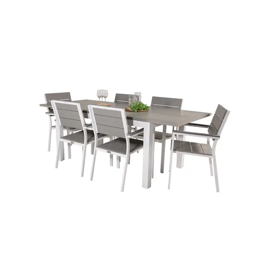 Matgrupp Venture Home Aleyna 152/210 med 6 Lova Matstolar