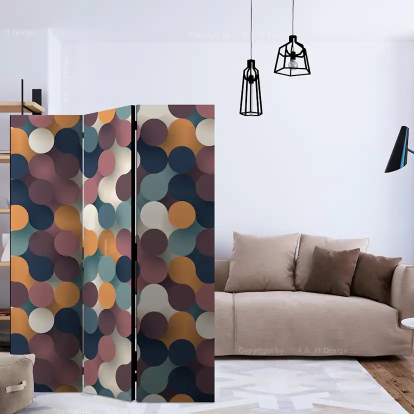 Rumsavdelare Skärmvägg Arkiio Colourful Particles 135x172 cm