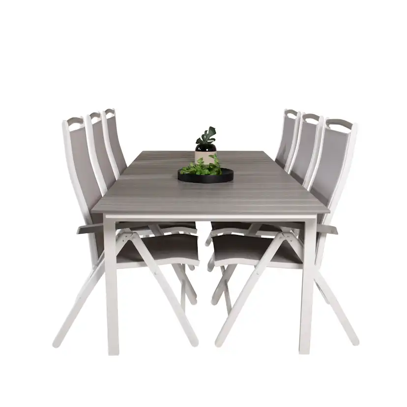 Levels Dining Table 224/324*100 - White Alu / Grey Aintwood Grå
