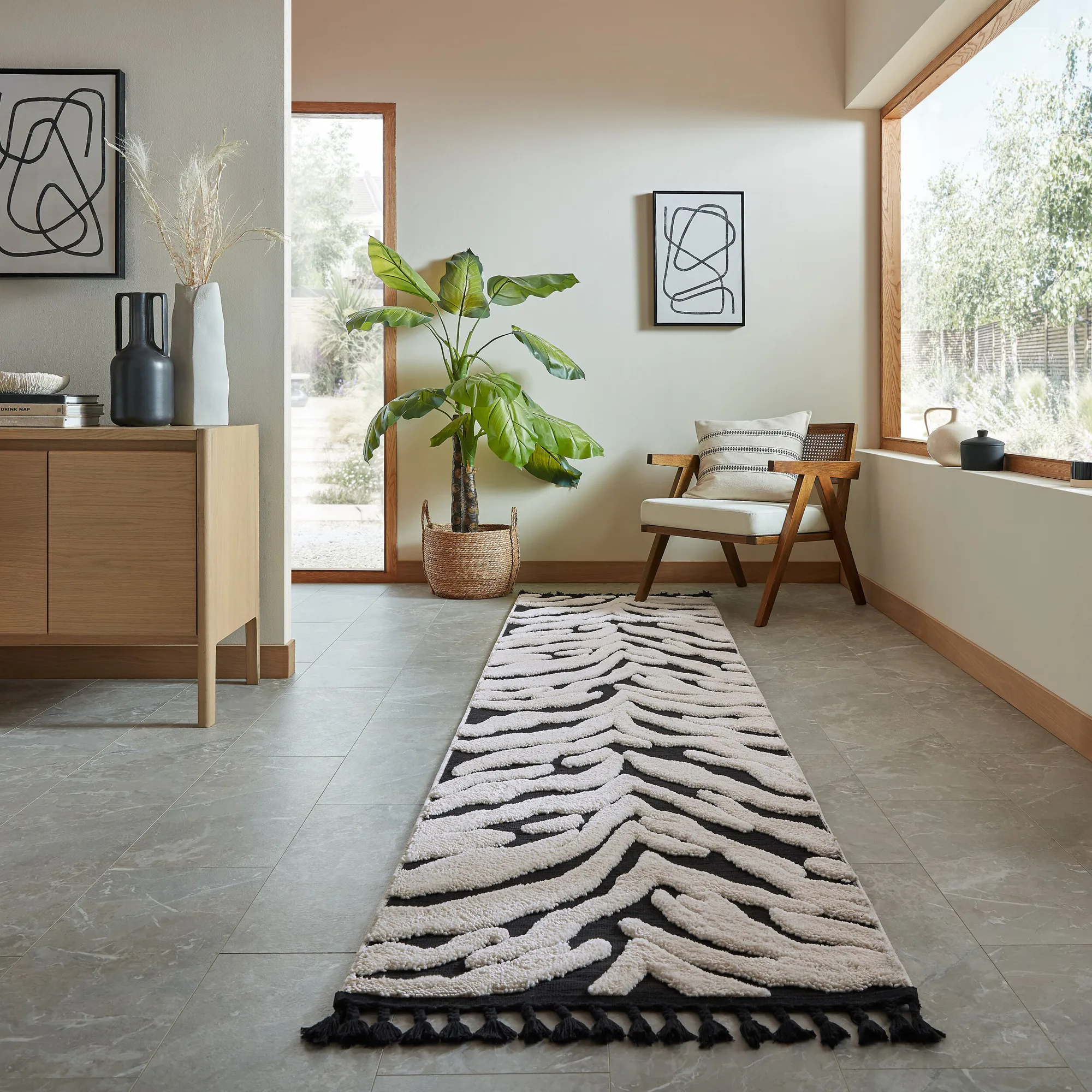 Gångmatta Flair Rugs Esra Zebra