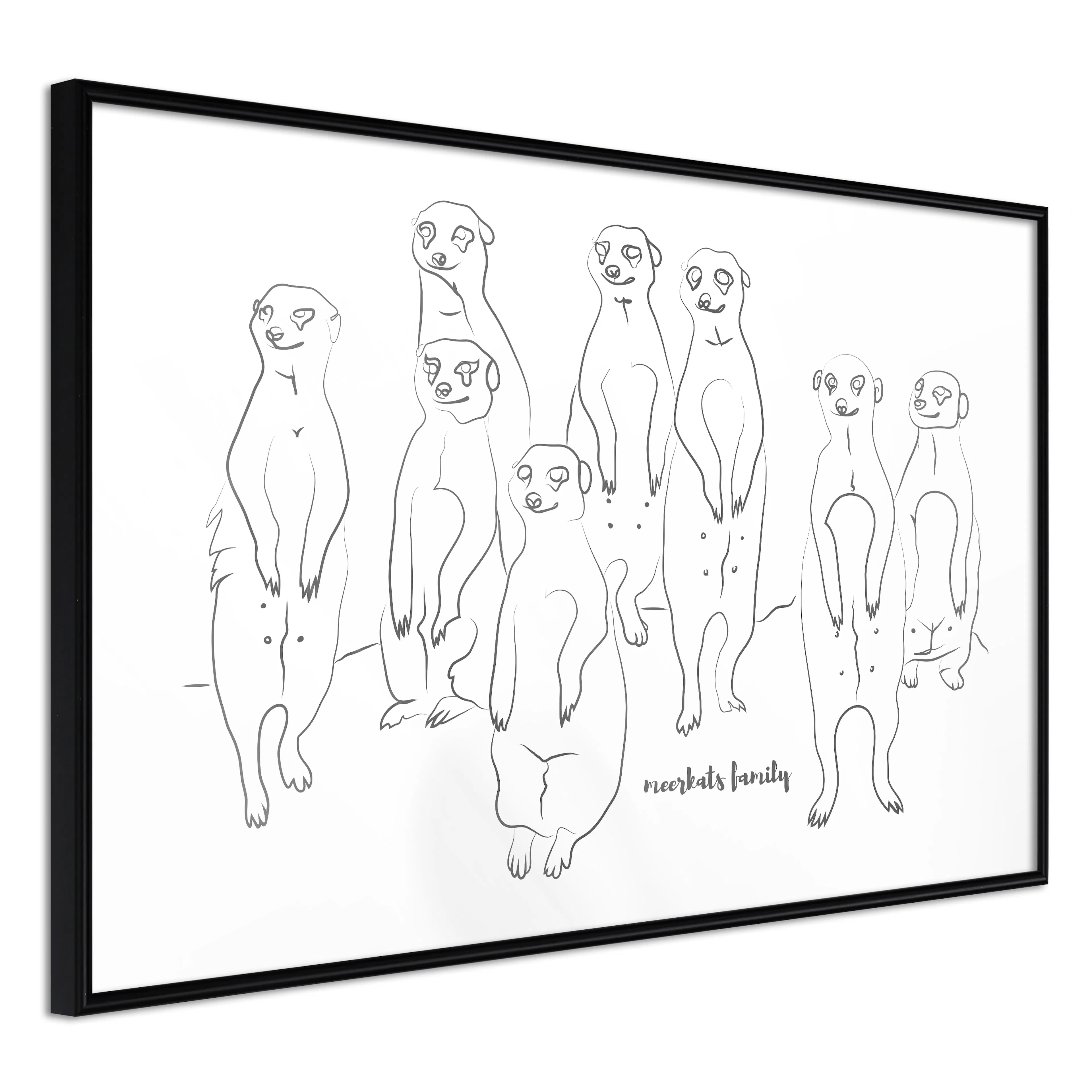 Affisch - Meerkats Family [Poster] 30x20 Svart ram, 30x20 cm