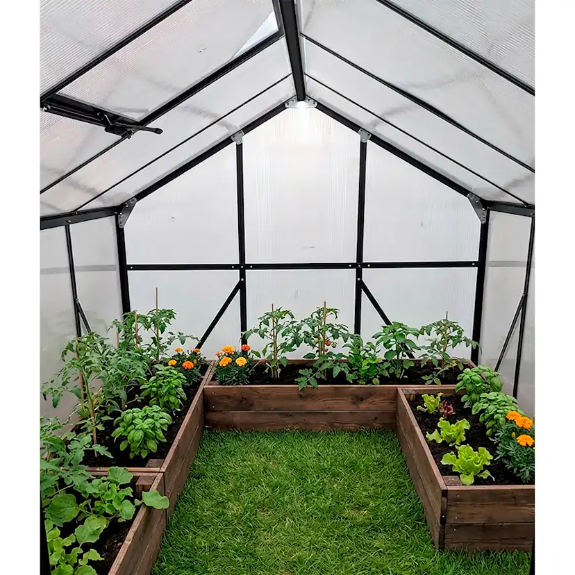 Växthus Mag-Pro 4,8 m² Svart Med Sockel