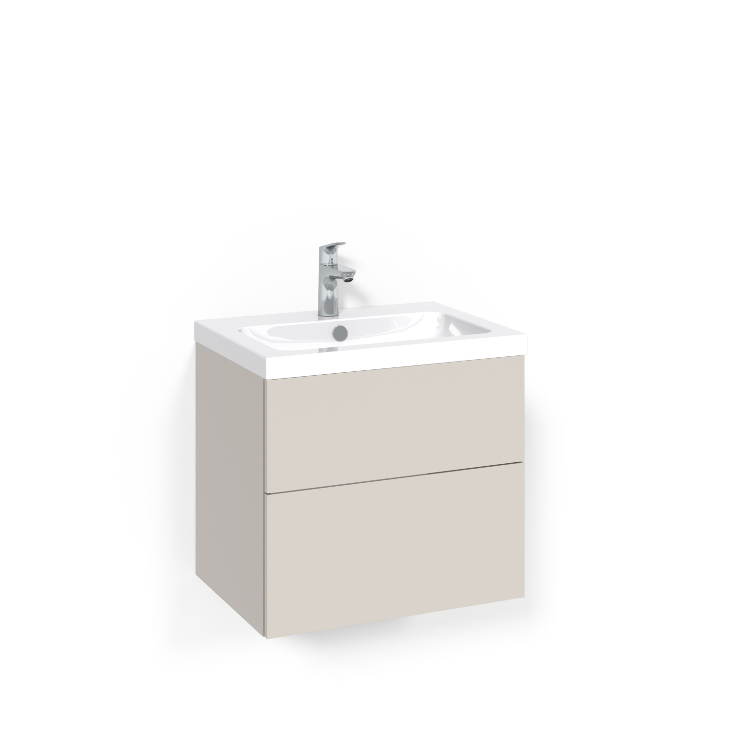 Crown Kommod 60x45 Beige Plain Light 45 Bredd 600 mm, Beige, Utan handtag, Enkelt tvättställ