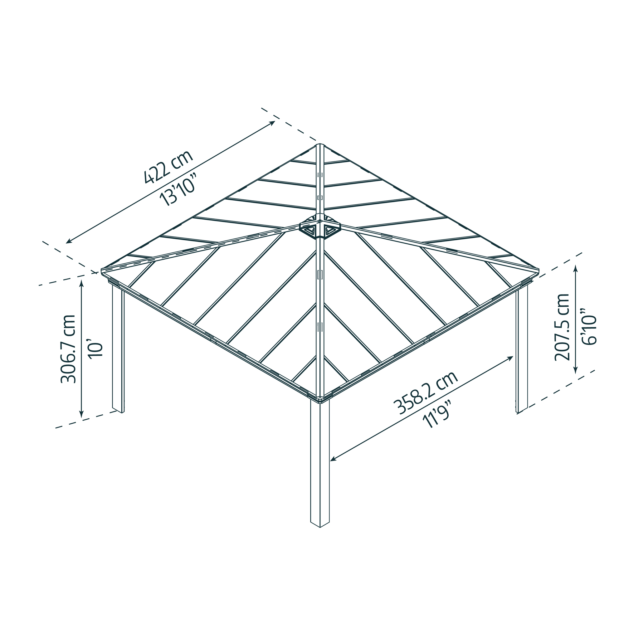 Carport Canopia by Palram Colorado Metall Dubbel Apex 4,3 X 4,3 m