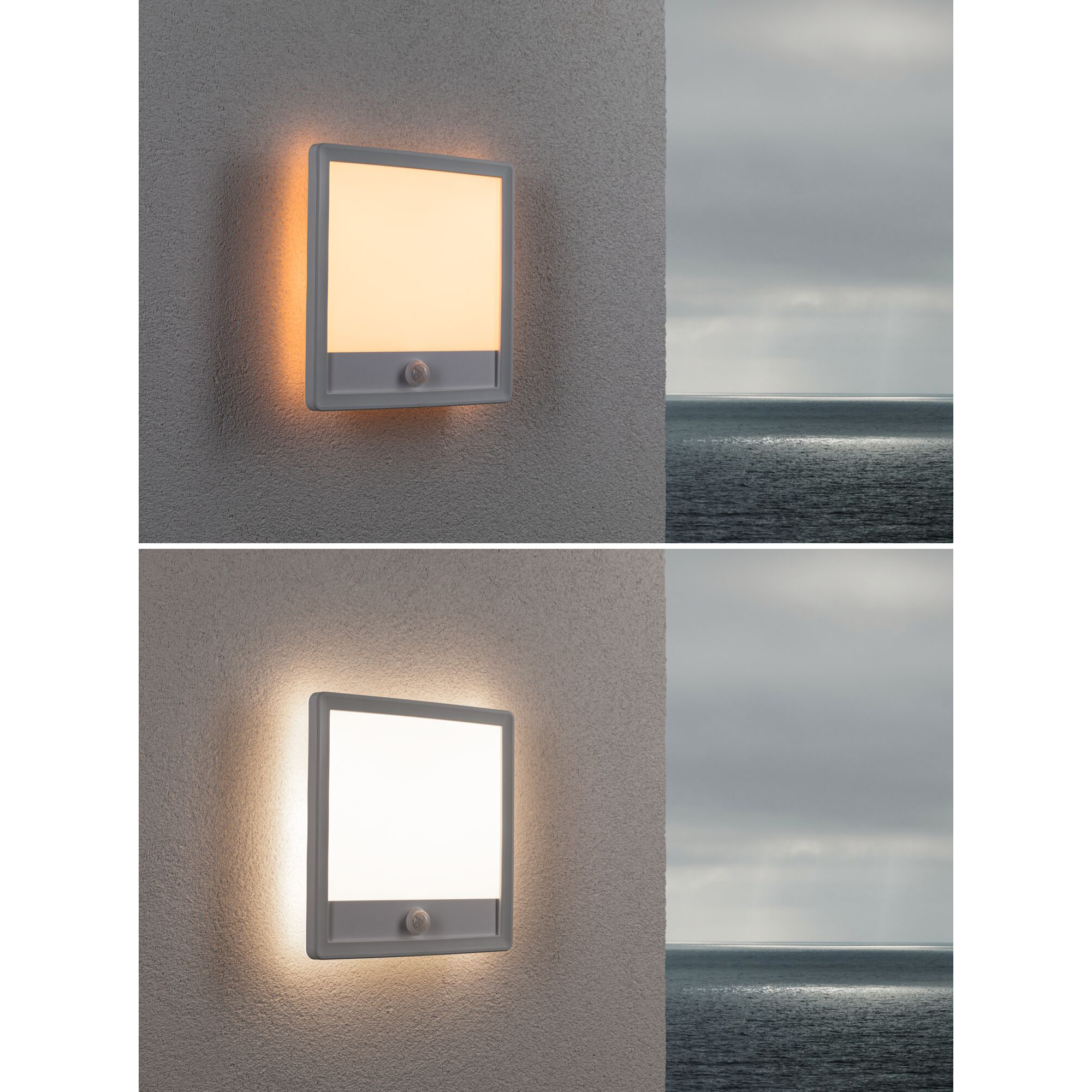 Fasad/Tak-belysning Paulmann Lamina Kvadrat med Skymningsstyrd rörelsedetektor IP44 230V
