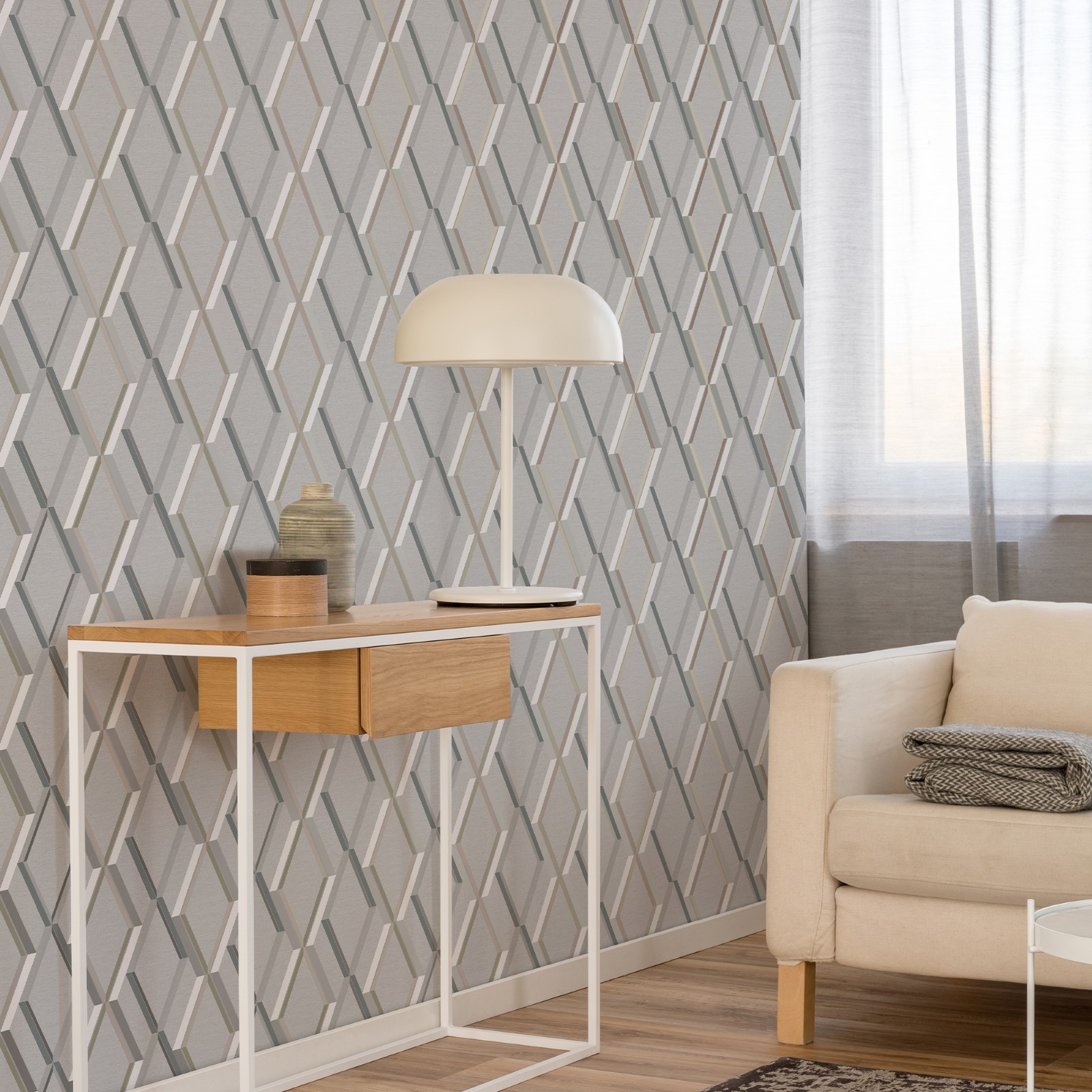 Tapet Superfresco Easy Prestige Geo Grey Grå