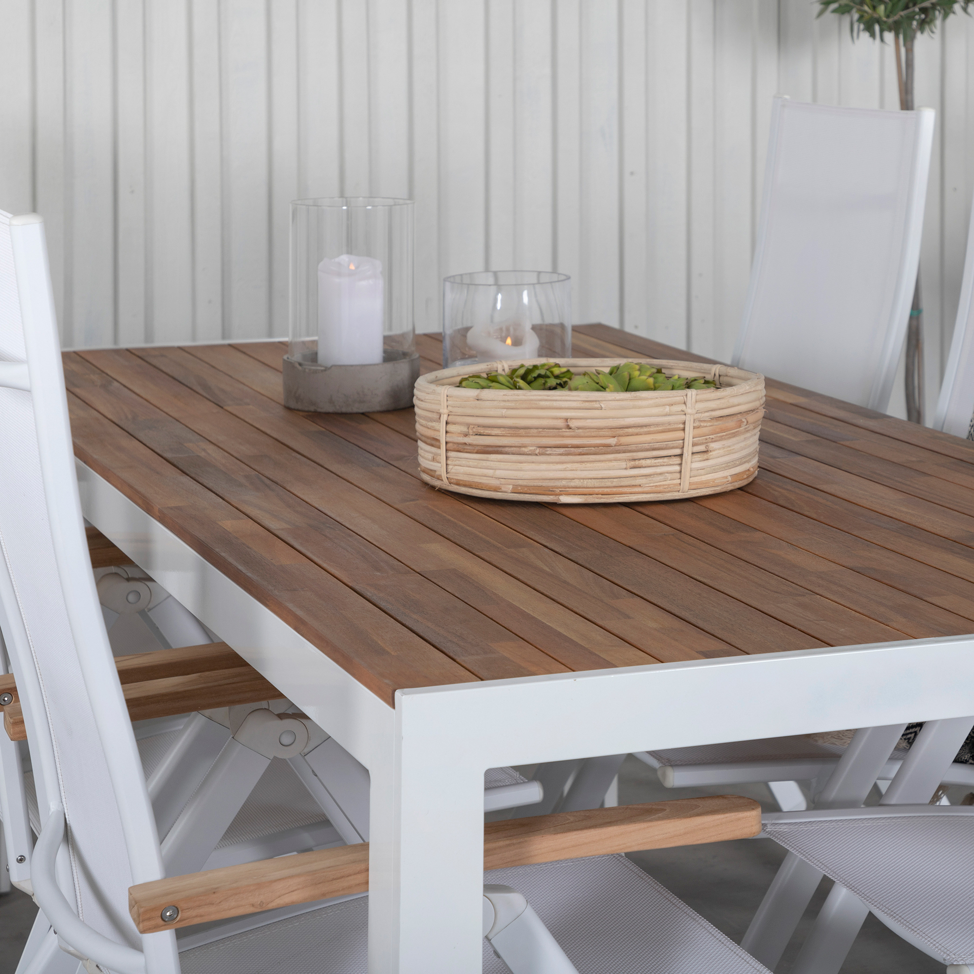 Matgrupp Utomhus Venture Home Berfin med 6 Perla Trädgårdsstolar