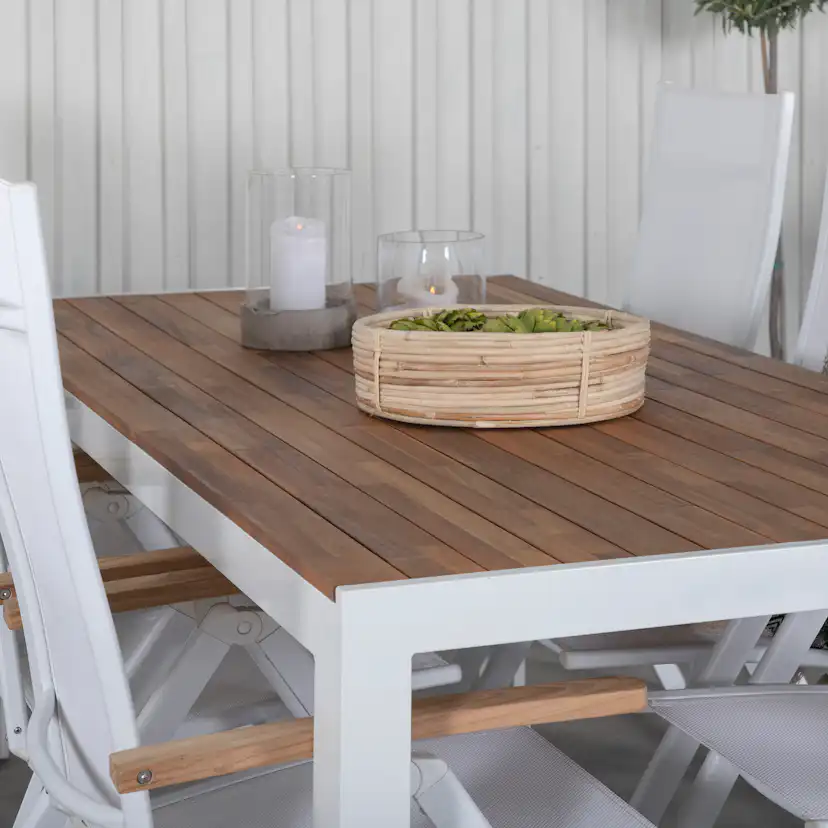 Matgrupp Utomhus Venture Home Berfin med 6 Perla Trädgårdsstolar