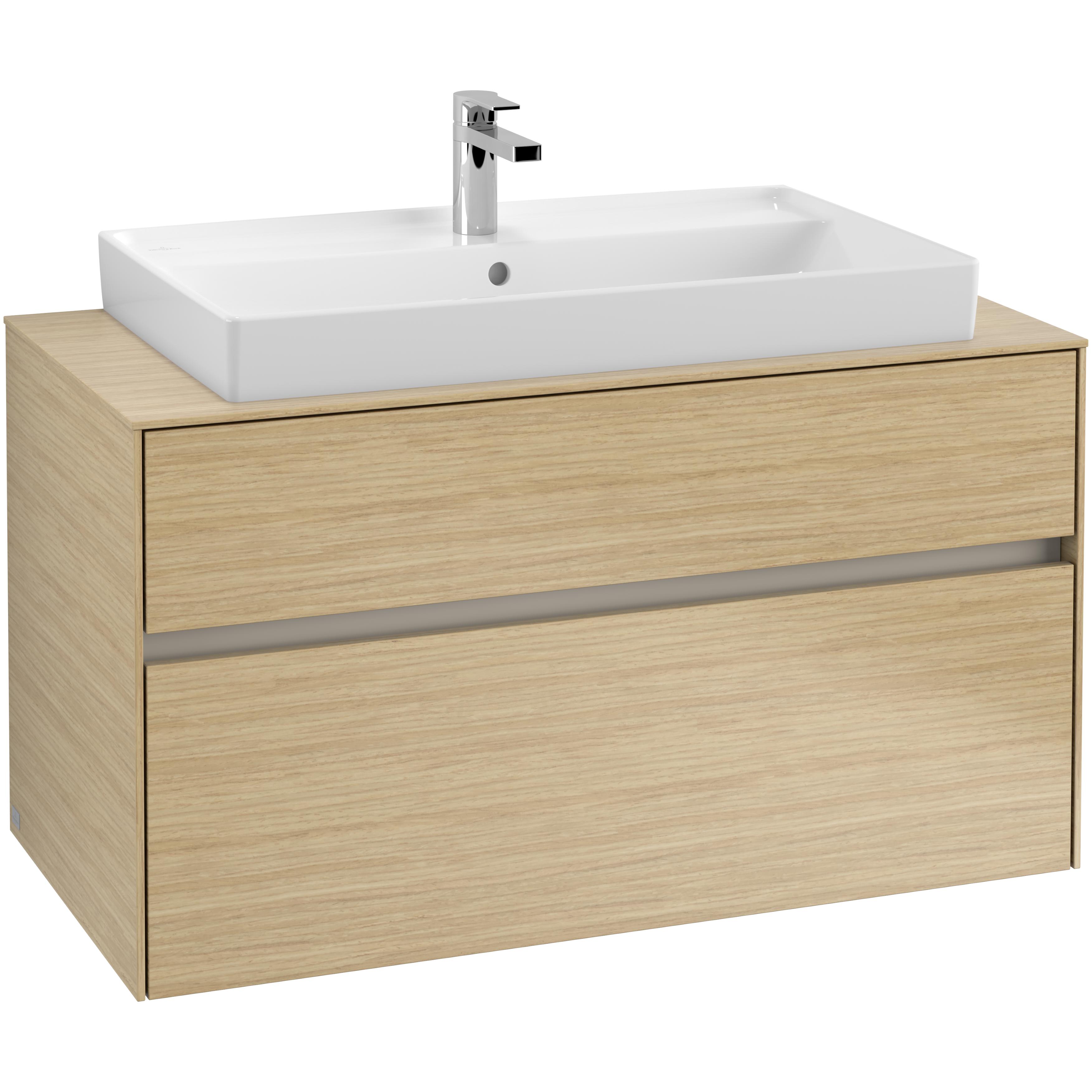 Tvättställsskåp Villeroy & Boch Collaro 100 cm med 2 Lådor för Ovanpåliggande Skåpstvättställ
