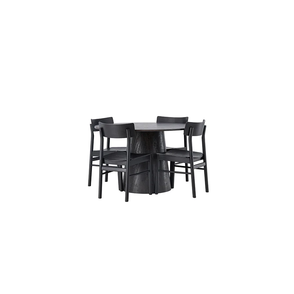 Matgrupp Venture Home Lanzo Ø120 cm med 4 st Montros stolar