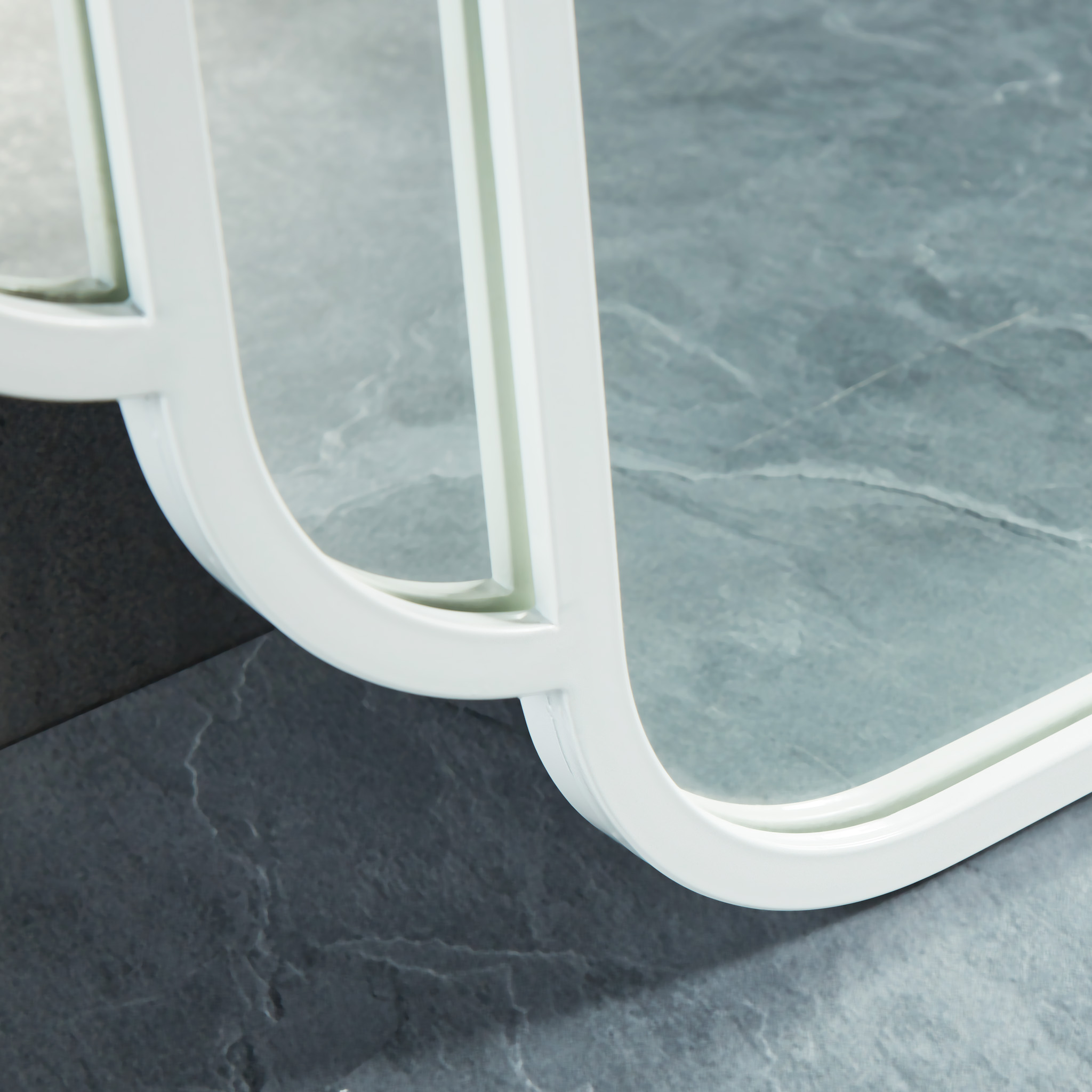 Hallspegel rund+sidodesign 900x1800mm - vit Vit