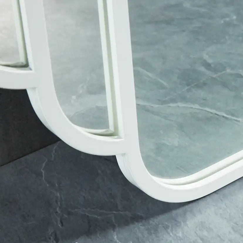 Hallspegel rund+sidodesign 900x1800mm - vit Vit