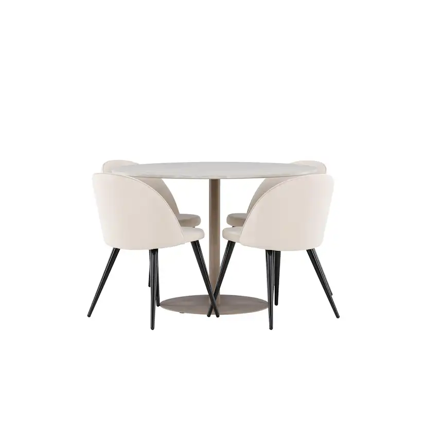 Matgrupp Venture Home Lycke Ø110 med 4 st Velvet Stolar