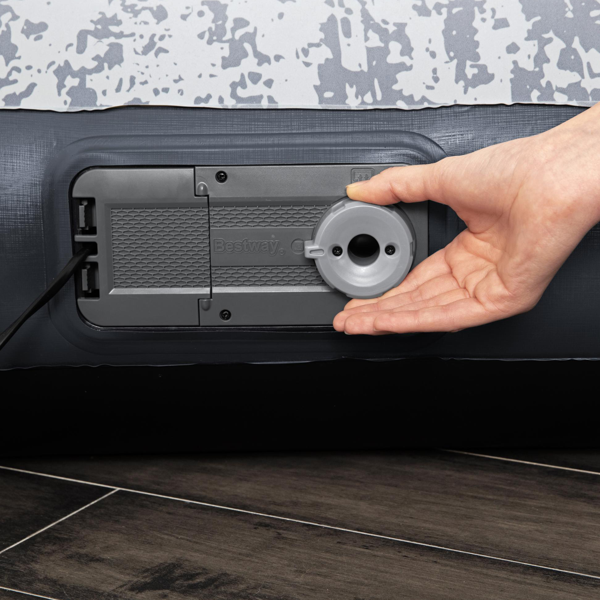 Uppblåsbar madrass Bestway Inbyggd Pump Tritech Airbed Twin Fashion Flock