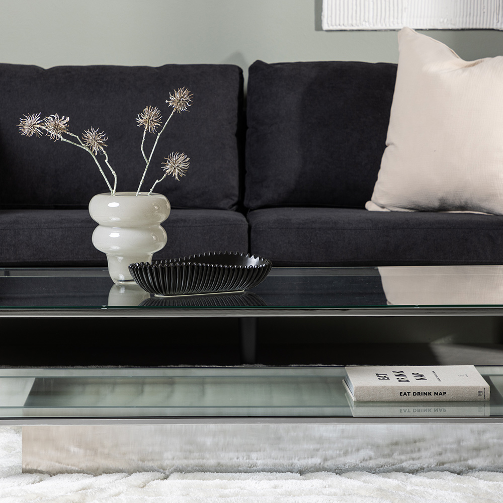 Soffbord Venture Home Maglehem Vardagsrumsbord i Glas med Stålram