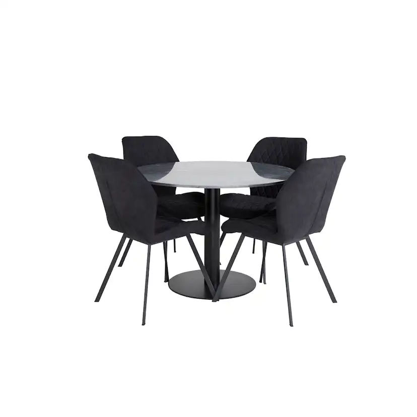 Matgrupp Venture Home Estelle med 4 Geneva Stolar PolyEstelletyg