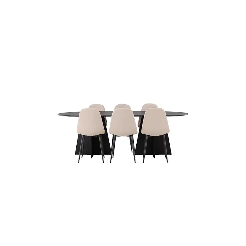 Matgrupp Venture Home Bootcut med 6 st Polar stolar Beige