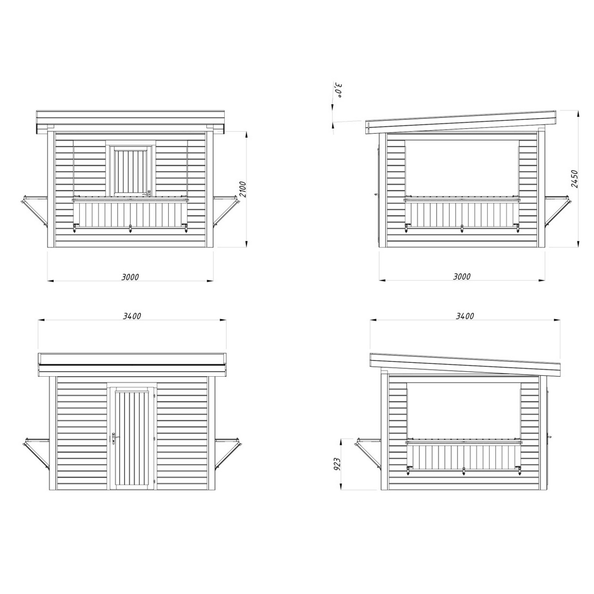 Kiosk Palmako Lenna 8,3 m2 Set 306