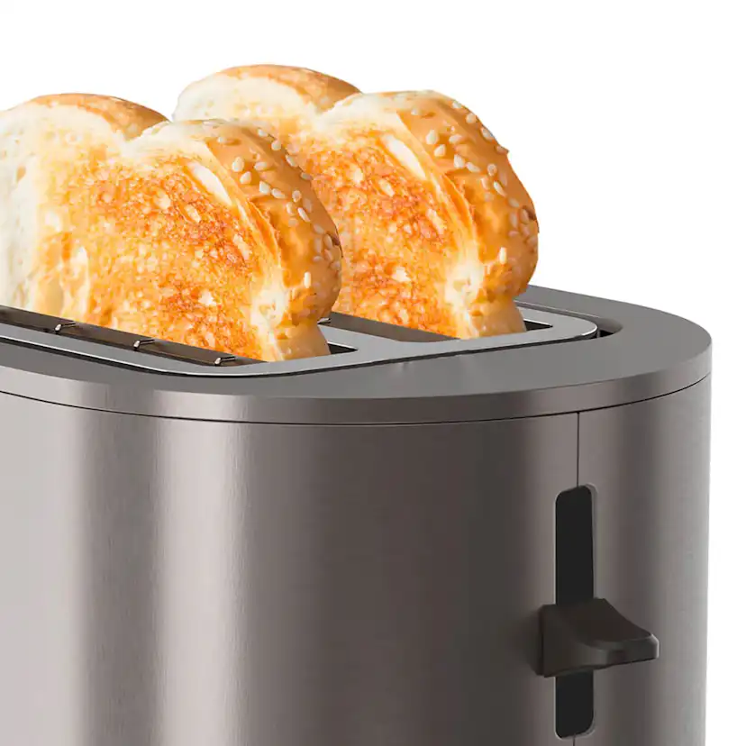 Brödrost BLACK+DECKER Rostfritt Stål med 2 Slitsar